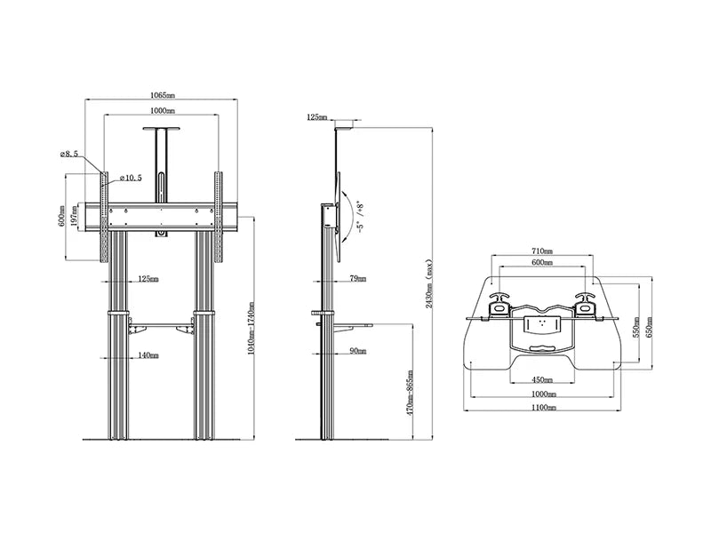 Multibrackets MB7494 M Public Floorbase Dual Pillar 180 HD