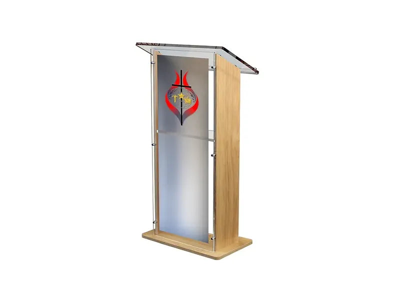 Amethyst Wood Veneer & Acrylic Lectern