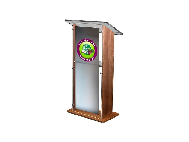 Amethyst Wood Veneer & Acrylic Lectern