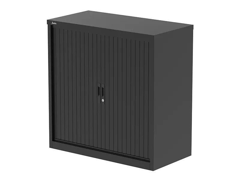 Qube Side Tambour Cupboard With Shelves