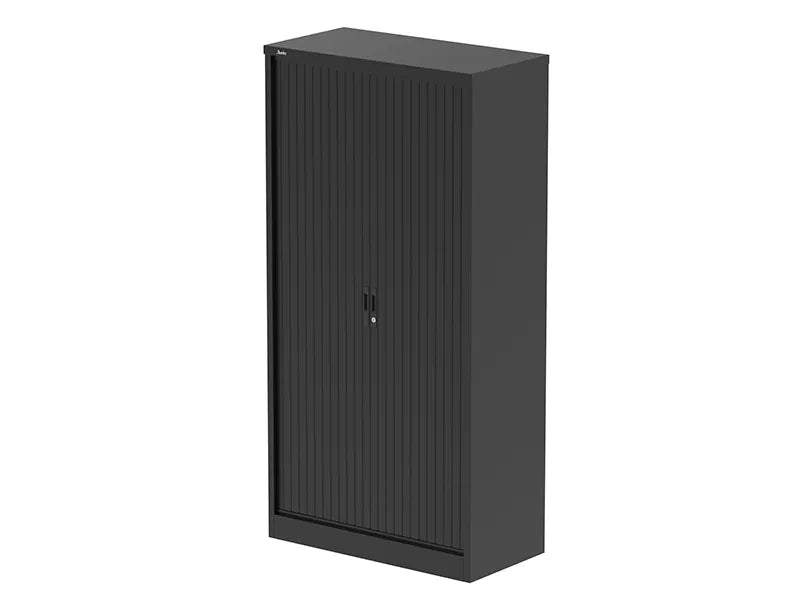 Qube Side Tambour Cupboard With Shelves