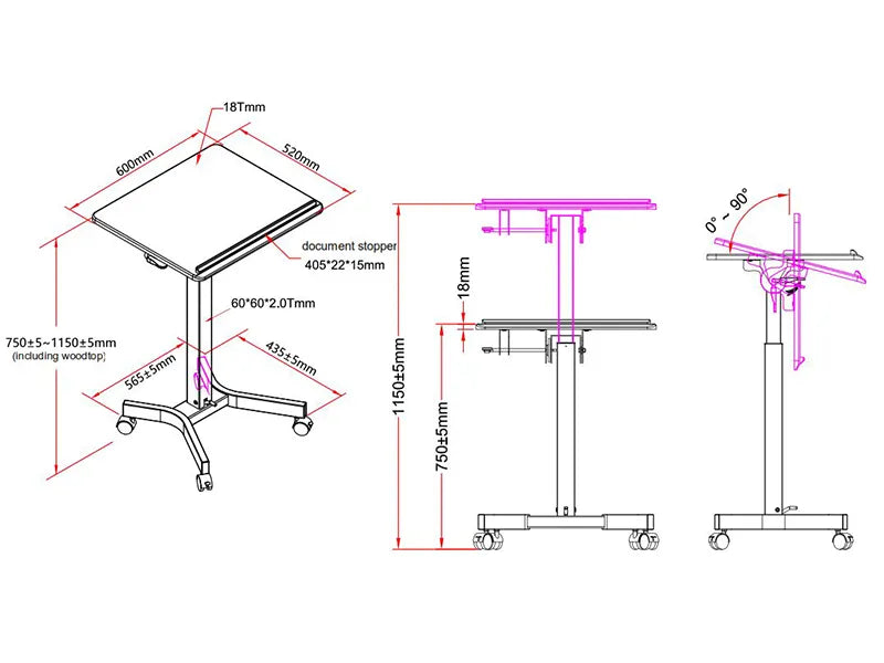 Ergo Mobile Height Adjustable Lectern