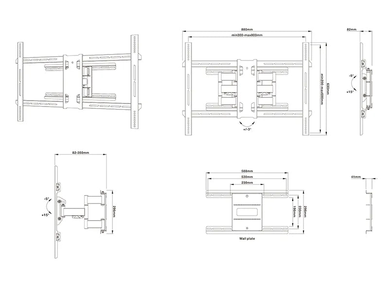 Multibrackets M Universal Flexarm Pro 125kg Super Duty