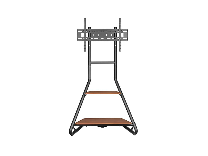 Bauhaus Style TV Stand with Wood Shelves (37"-75")