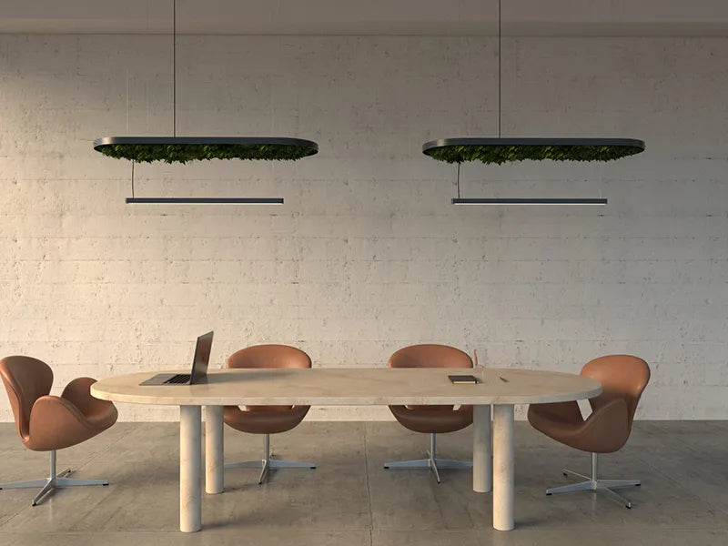 Greenmood Hoverlight Suspended Luminaire with Acoustic Panel