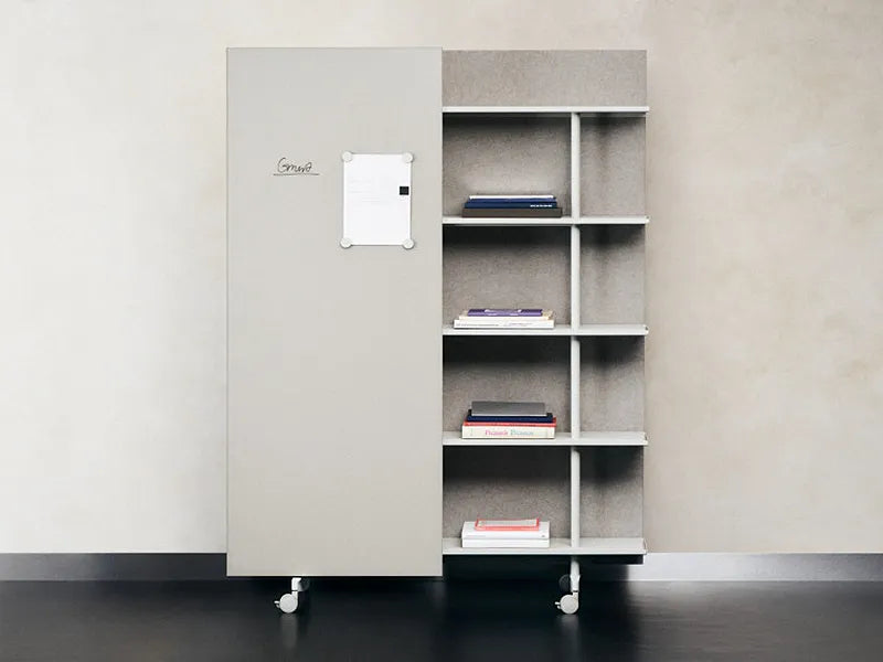 Lintex A08 Mobile Shelf with Sliding Glassboards