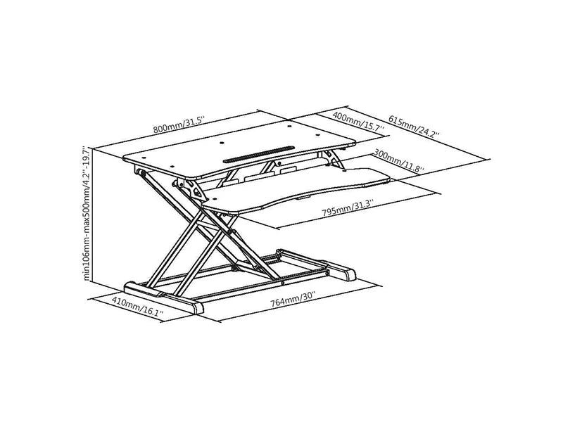 Ergonomic Sit-Stand PC Desk (Two Tier)